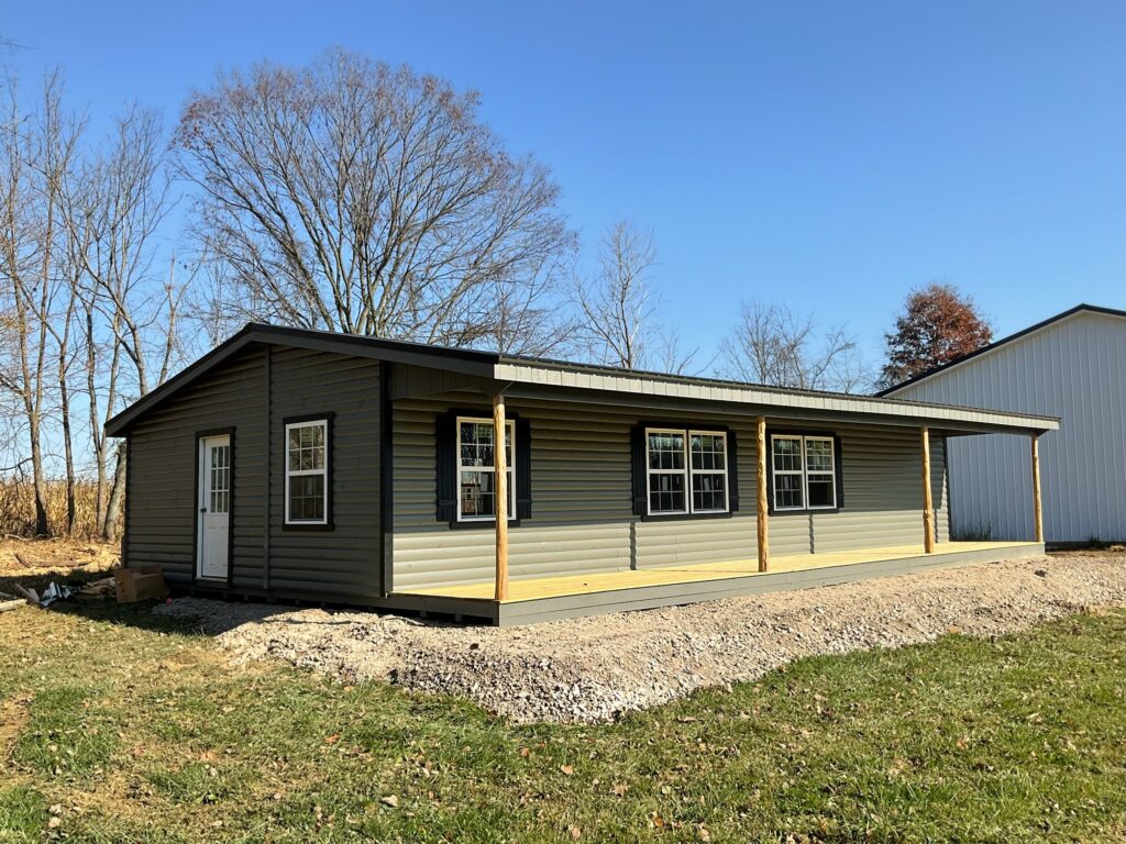 Log Double Wide Cottage Premier (Eave Porch)